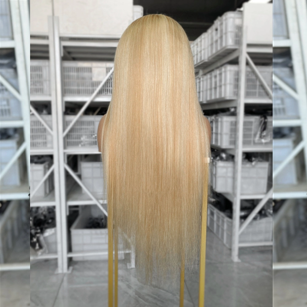 200% Density Human Hair 13x6 Full Frontal Wig 27/613# Highlighted Color Straight Hair
